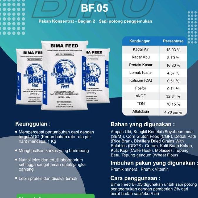 Bima Feed Kosentrat Sapi kambinv dan domba untuk penggemukan breding mempercepat penggemukan