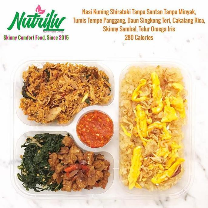 Yuhu- Skinny Nasi Kuning Shirataki Tanpa Santan Dengan Cakalang Rica 280 Kal
