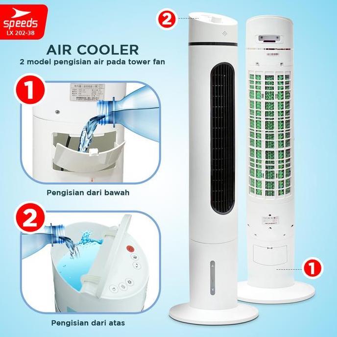 HIBALAMANA776 - SPEEDS TOWER AIR COOLER FAN KIPAS ANGIN BERDIRI PENDINGIN RUANGAN PORTABLE 202-38