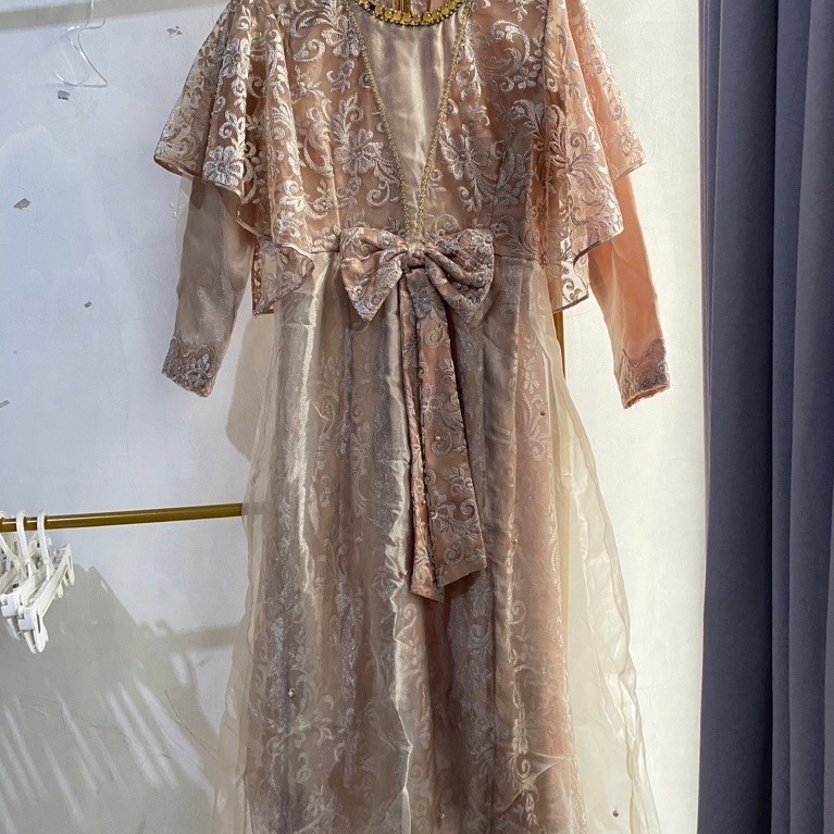 gamis brukat kebaya kondagan wisuda coklat muda