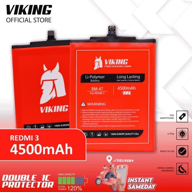 TERMURAH - VIKING Baterai Redmi 4X BM47 Double Power