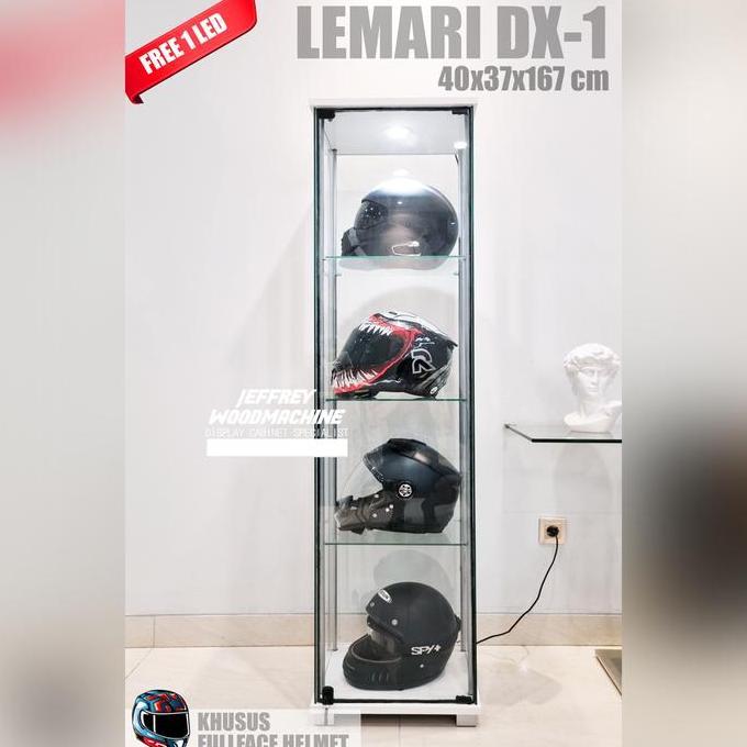 Bebida - Lemari Rak Pajang Display Kaca Koleksi Helm Premium Arai Shoei Zeus Putih
