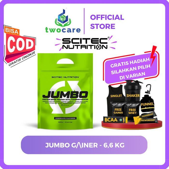 Scitec Nutrition Jumbo Gainer 6.6kg 6600gr Weight Gainer Mass Gainer - DISKON HARGA - Vanila, Shaker