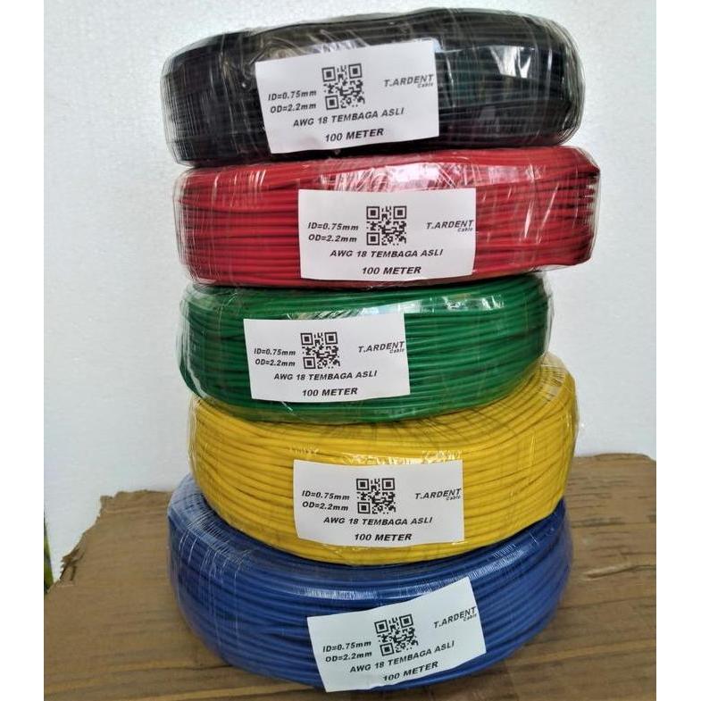 Kabel Awg18 Awg 18 Kabel Serabut 0.75 X 100 Meter