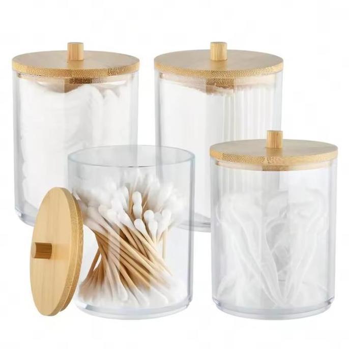 Tempat Cotton Bud Toples Plastik Serbaguna Make Up Organizer
