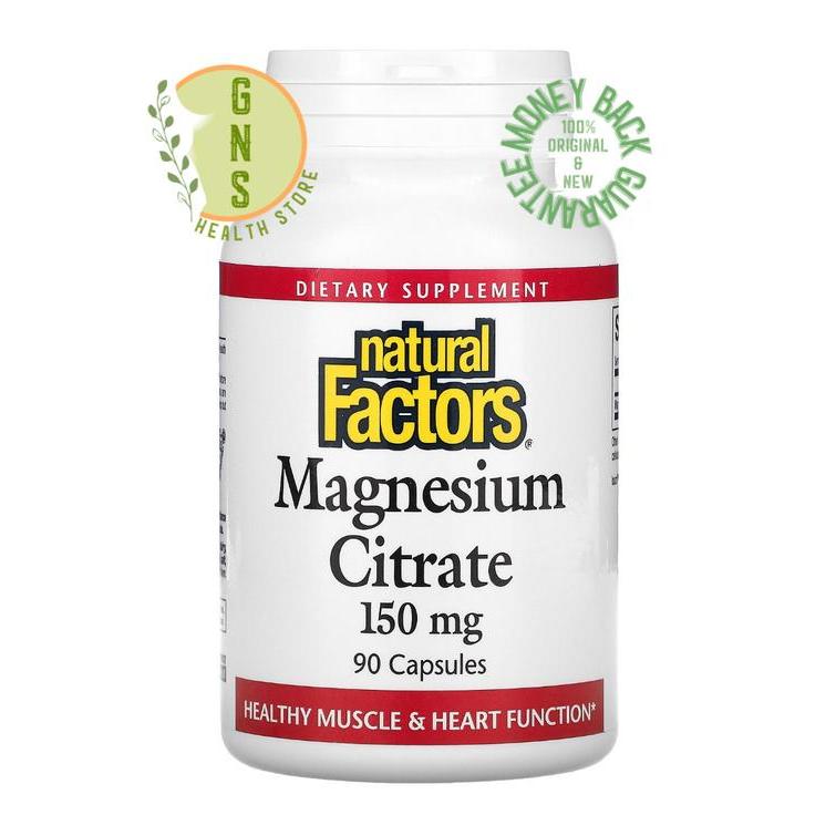 Natural Factors Magnesium Citrate 150mg 150 mg ORIGINAL MADE IN USA - 90 capsules