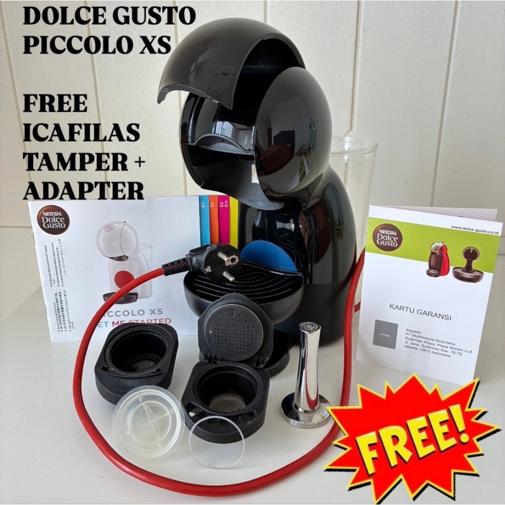 [second + BONUS] PICCOLO XS dolce gusto hitam FREE icafilas tamper & adapter / mesin kopi nescafe / 