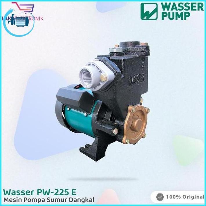 Wasser Pw-225 E Water Pump Mesin Pompa Air Sumur Dangkal Non Auto Otomatis 200 Watt Original Garansi