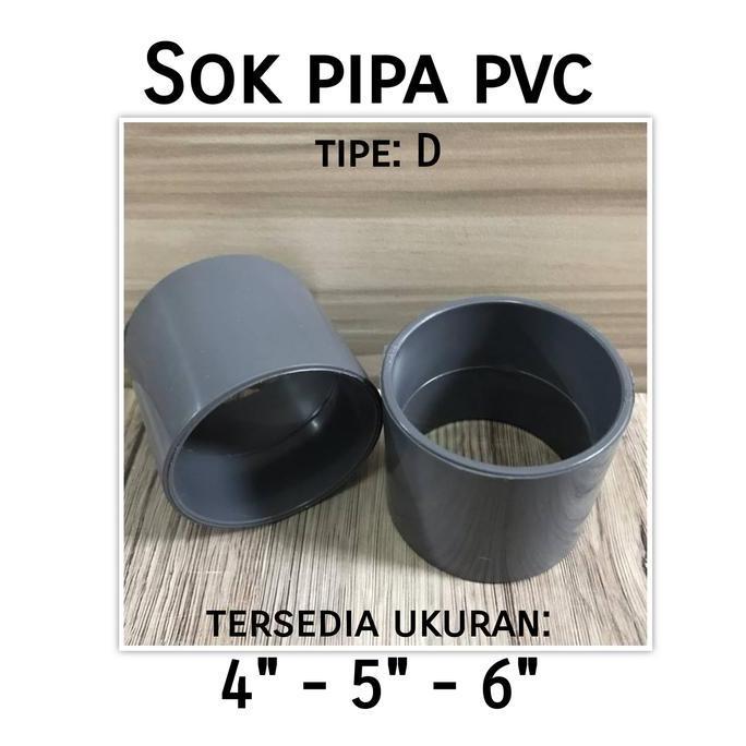 Buruan beli] Sok 4 5 6 inch sock shock socket sambungan lurus pipa pvc 4" 5" 6" D