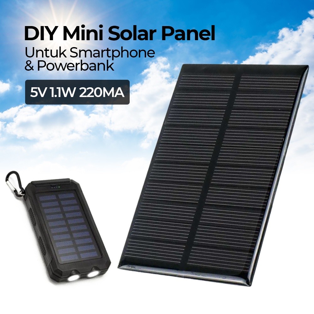 Taffware Solar Panel Mini Polycrystalline DIY 5V 1.1W 220mA
