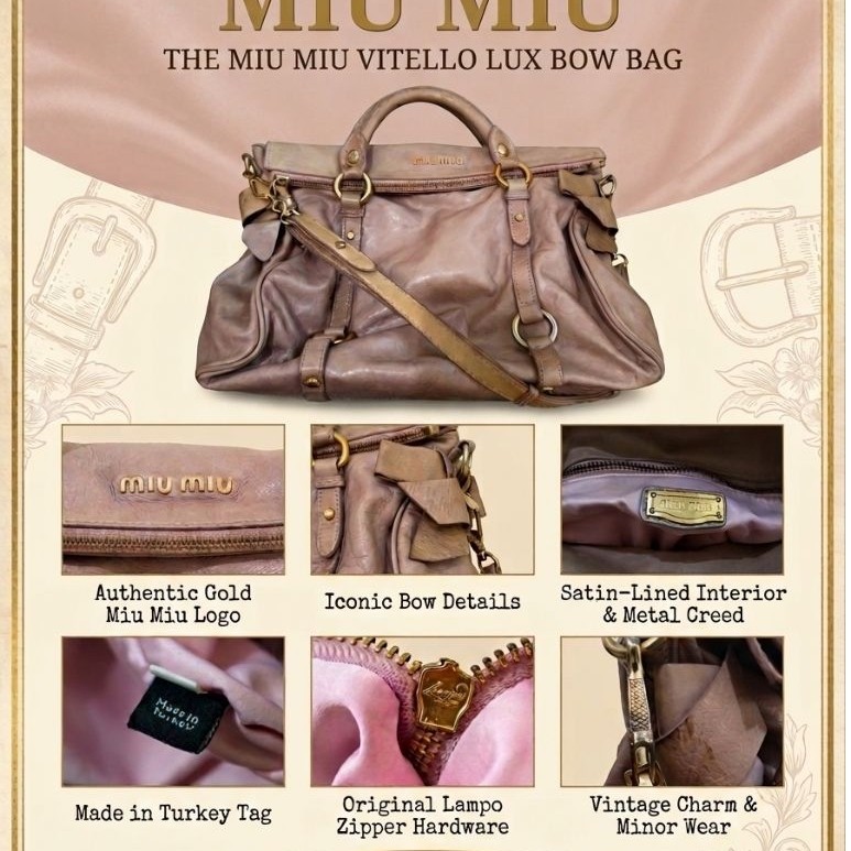 Secondhand Luxury Bag Miu Miu Vintage - The Miu Miu Vitello Lux Bow Bag