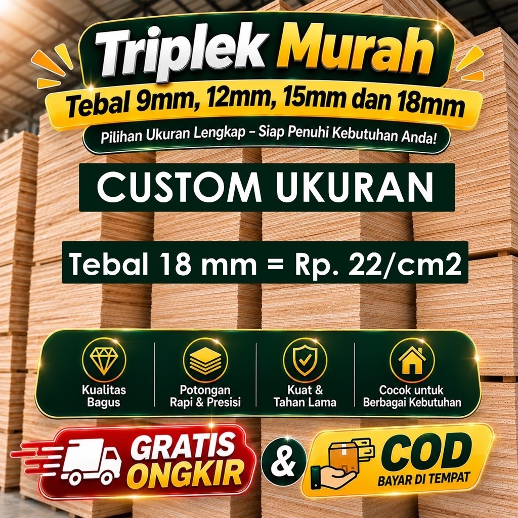 Triplek Custom Tebal 18mm Meranti