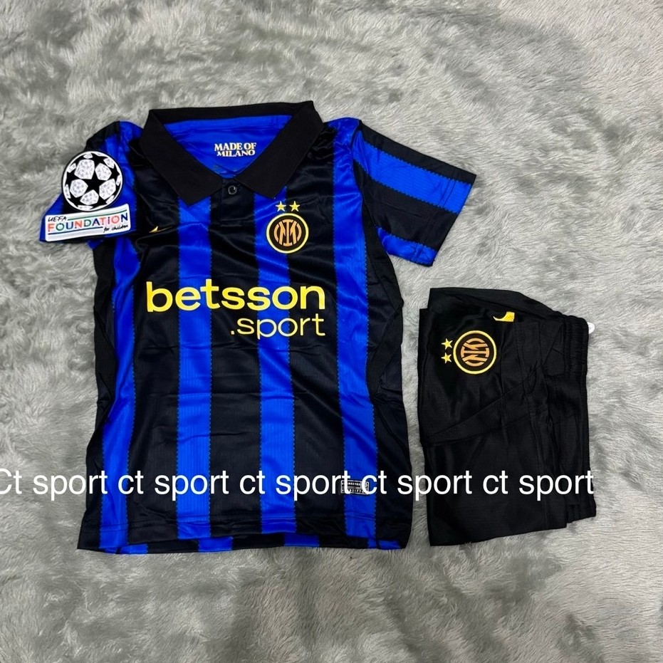 full patch ucL jersey kids ( anak - anak ) inter milan home 2026/2027 premium full patch ucl