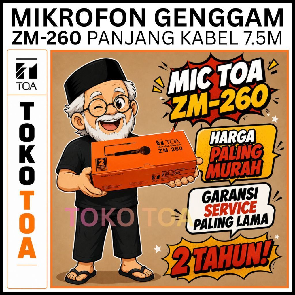 ZM-260 MIC MICROPHONE TOA LABEL ZM 260 MIKROFON ORIGINAL TOA