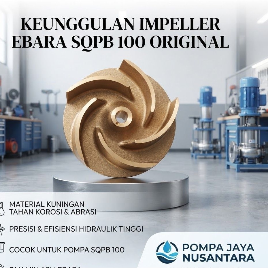 Impeller Pompa Ebara 100 SQPB Bahan Kuningan Kipas Pompa Ebara SQPB 100