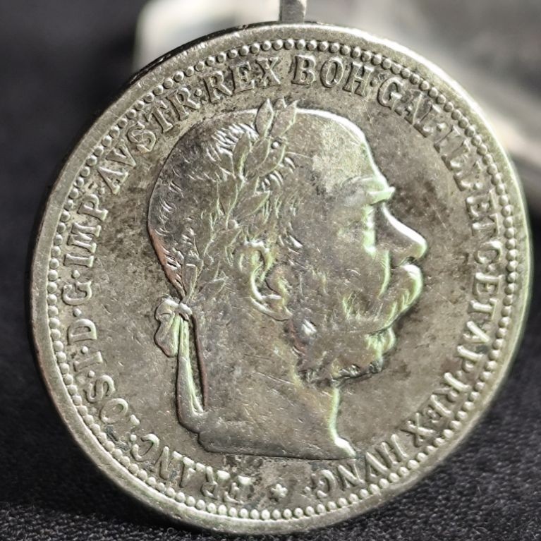 koin perak kuno asli 1 corona francis joseph 1 tahun 1902