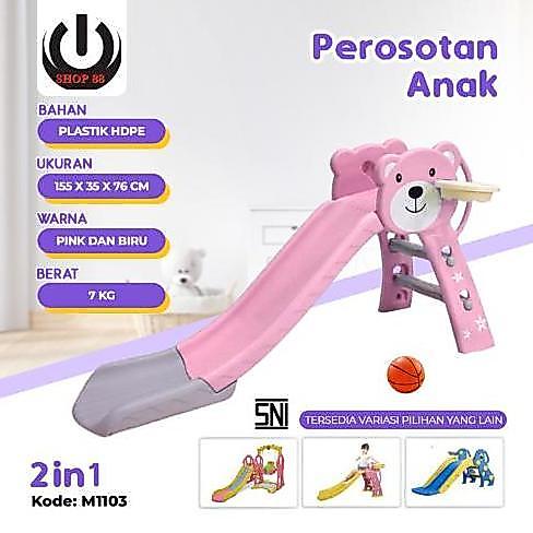 Molion Perosotan Anak Mainan Seluncuran + Basket Mini Anak Playground