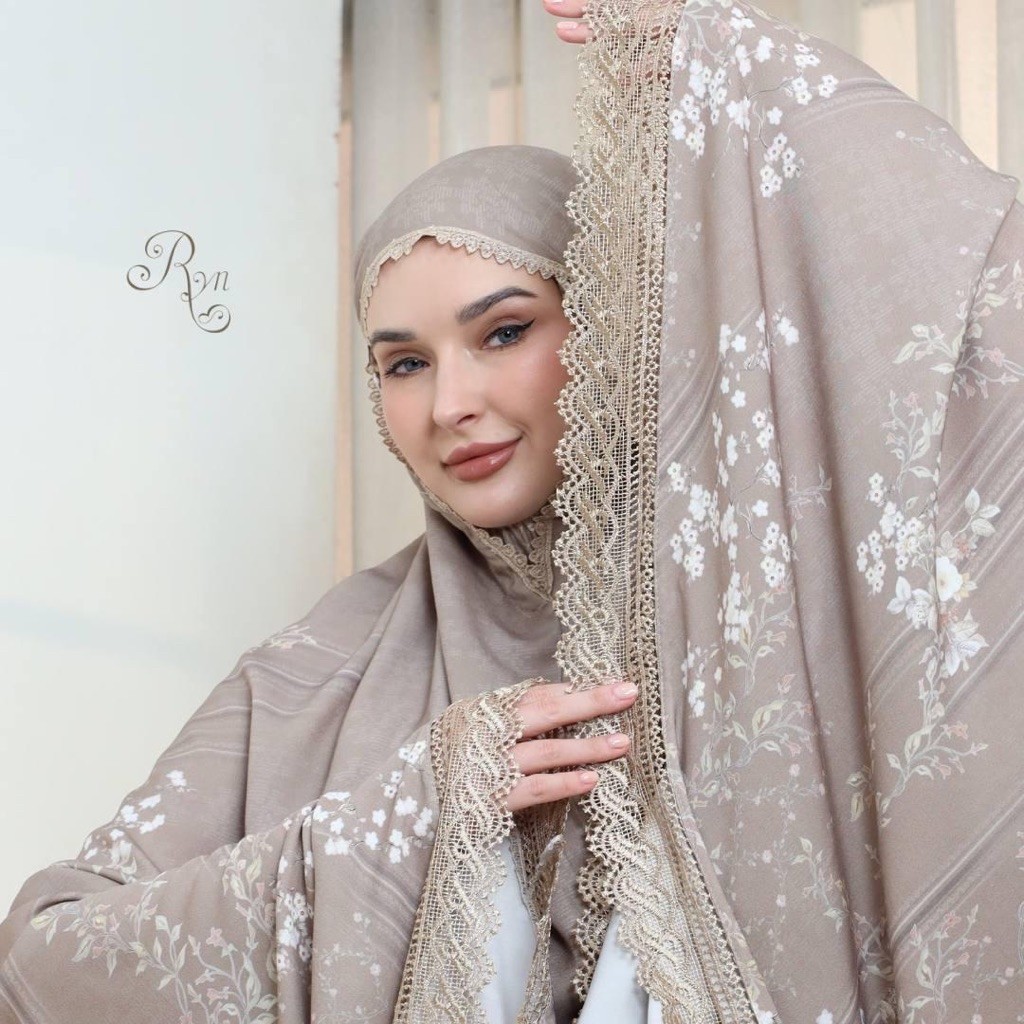 Mukena Rayyan Sawdah | Mukena Traveling Rayon Twill Jumbo Rayyan