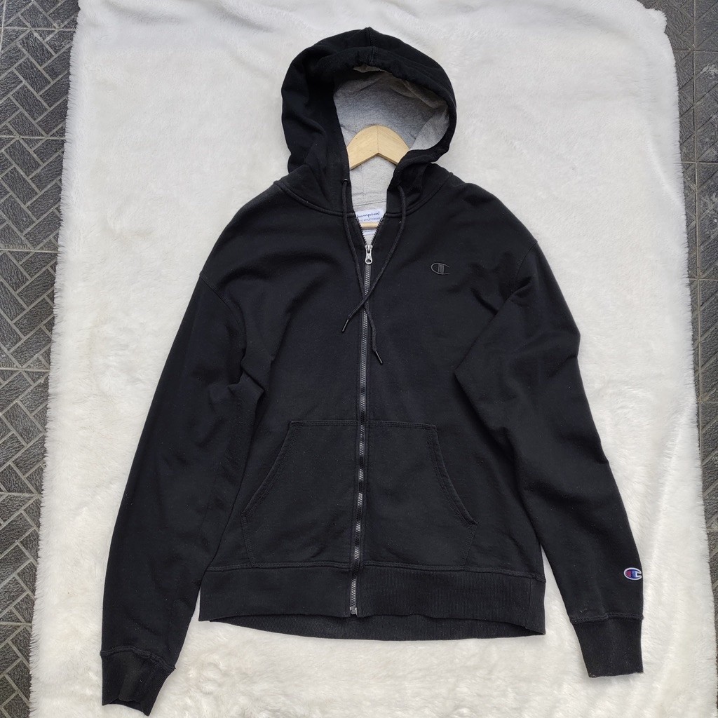 Jacket Hoodie Champion hitam