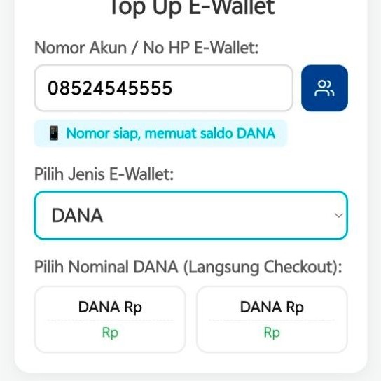 Script html bukaolshop ewallet ui