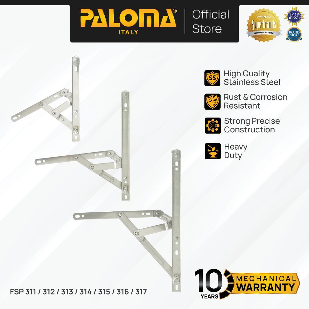 ks PALOMA Engsel Jendela Casement Window Friction Stay Stainless Steel Chrome Krom Silver Grey Abu F