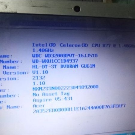 Mobo Mainboard Laptop Acer V5 431 Intel celeron
