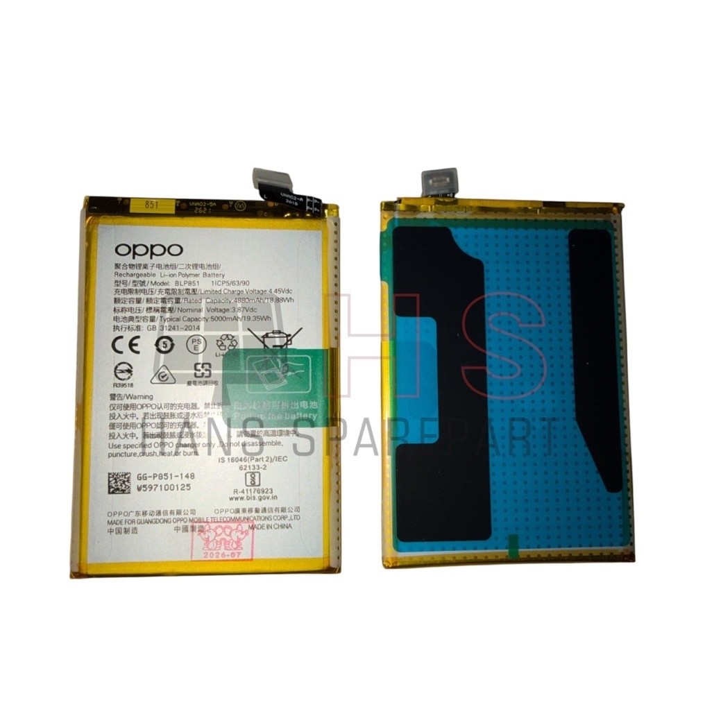 BLP851 BATERAI OPPO F19 / CHP2219, CPH2219 - High Quality High Capacity Replacement Baterai