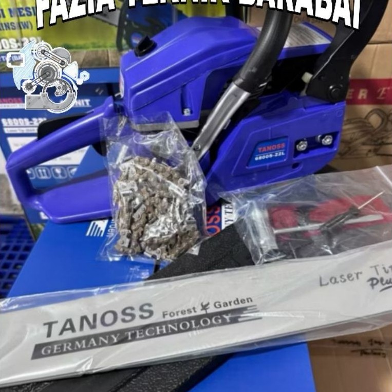 Mesin Chainsaw 22" LASER TIP 6800S-22L TANOSS / Mesin Gergaji Kayu Chainsaw Laser Tip 22 Inch 2 Tak 