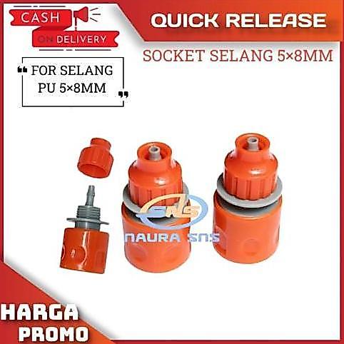 SOCKET QUICK RELEASE SELANG PU 58MM / QUICK CONNECTOR SELANG PU 8MM