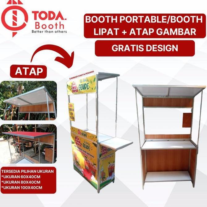 Terlaris Booth Portable Bahan Alumunium / Gambar Atap / Model Lipat / Gerobak Lipat / Booth Portable