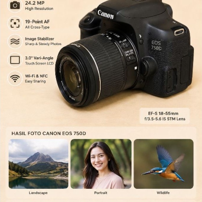 CANON 750D DSLR KAMERA MURAH BERGARANSI