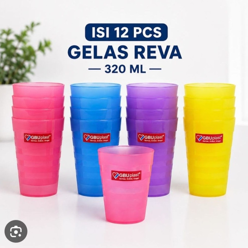 Gelas Plastik Warna Warni/Gelas Plastik Reva