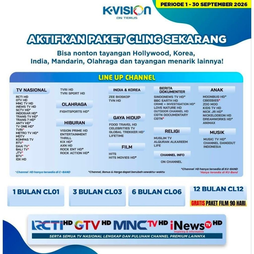 Voucher Paket Cling CL03 K-Vision 90 hari
