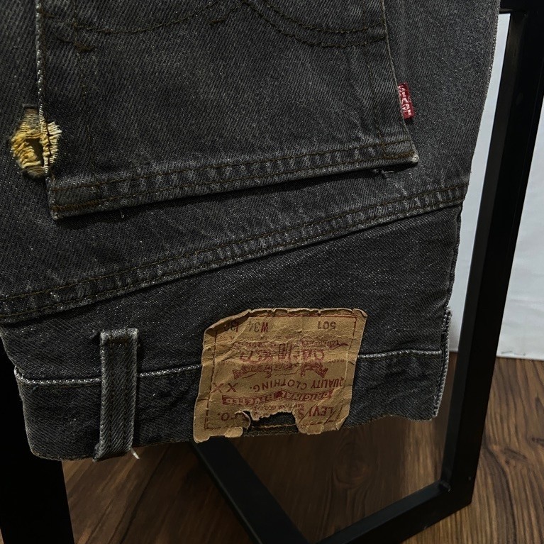 VTG 80's LEVIS 501 DARKGREY USA JEANS