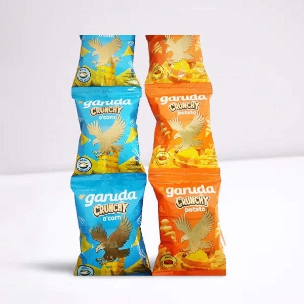 Garuda Crunchy O’Corn dan Potato Snack Kering Renyah - 1 renceng