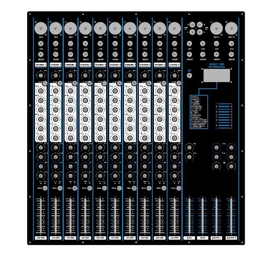 10 chenel stiker mixser x4 audio mixser