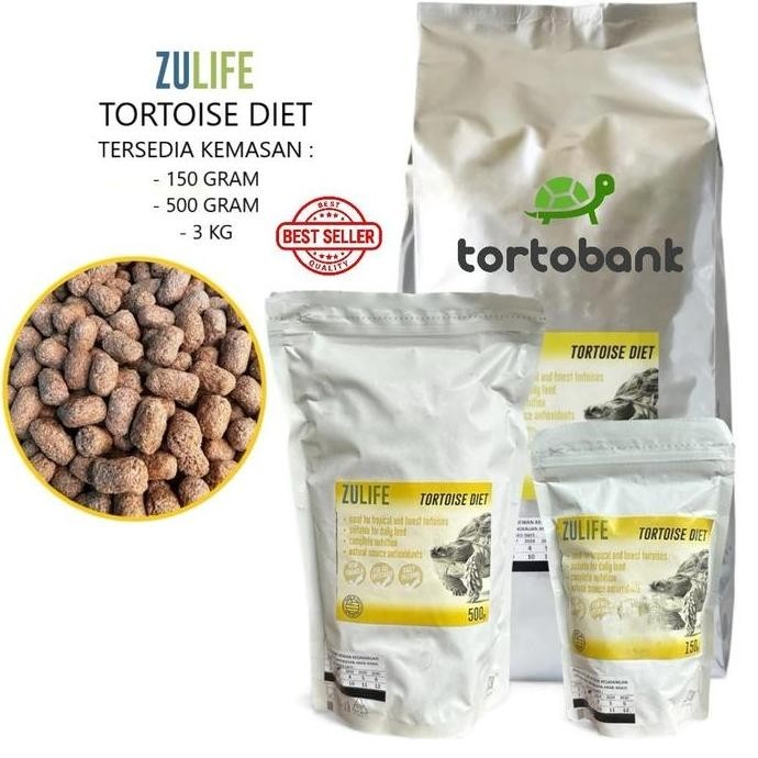 ZULIFE TORTOISE DIET - PELET KURA DARAT TORTOISE FOOD - PELET SULCATA - MAKANAN SULCATA - MAKANAN KU