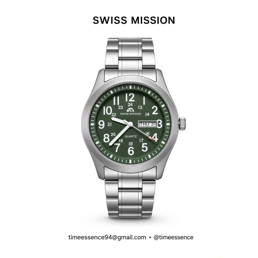 jam tangan pria clearance sale swiss mission field watch