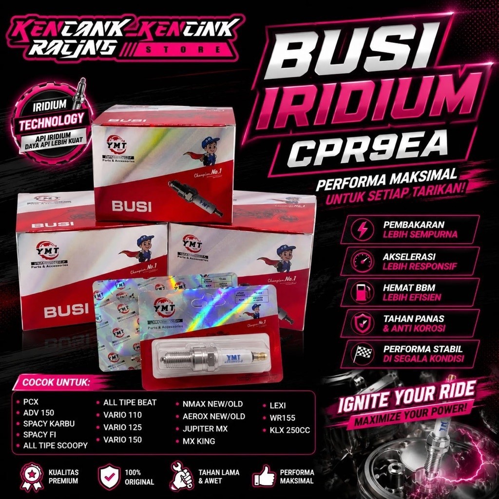 BUSI IRIDIUM CPR9EA YAMAMOTO BUSI RACING CPR9EA-9 IRIDIUM BEAT SCOOPY MX KING NMAX VARIO KC_KC RACIN