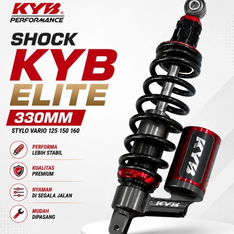 shock KYB elite tabung bawah 330mm Scoopy Vario beat stylo