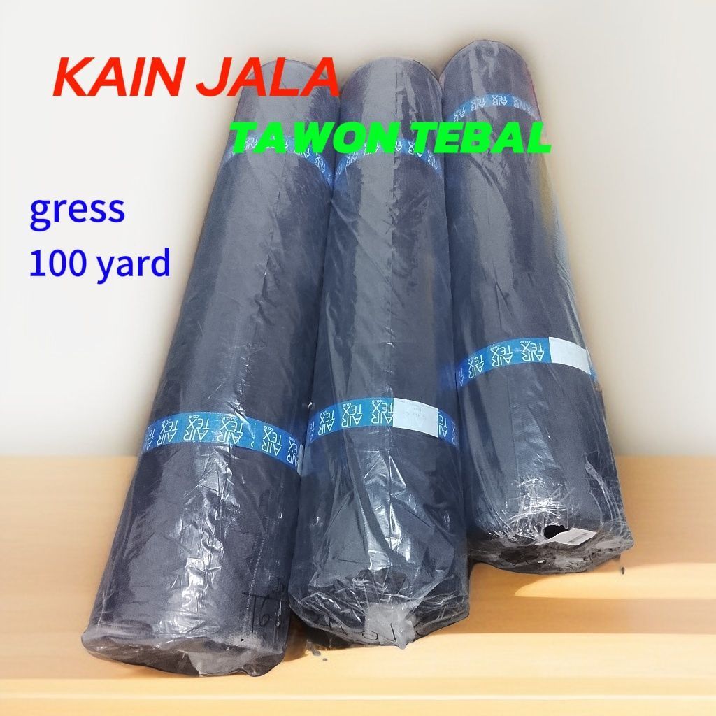 Kain Jala Tawon Tebal 100 Yard Gulungan Jala Hitam