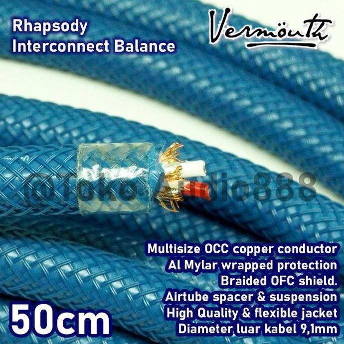 Kabel Interconnect Balance, Vermouth Rhapsody, Bulk, Tanpa Konektor
