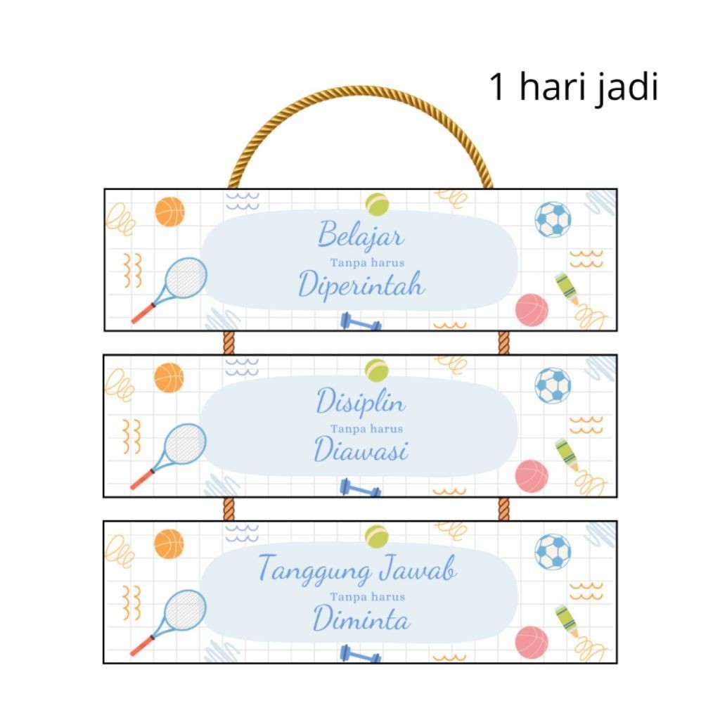 Hiasan dinding aesthetic kelas bekerja tanpa di perintah | Hiasan motivasi kelas