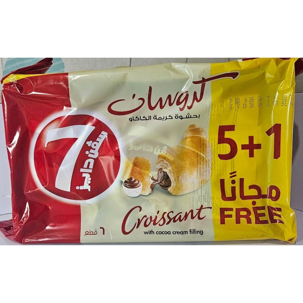 Roti Arab Croissant 7 Days Rasa Coklat/Stroberi Isi 5+1