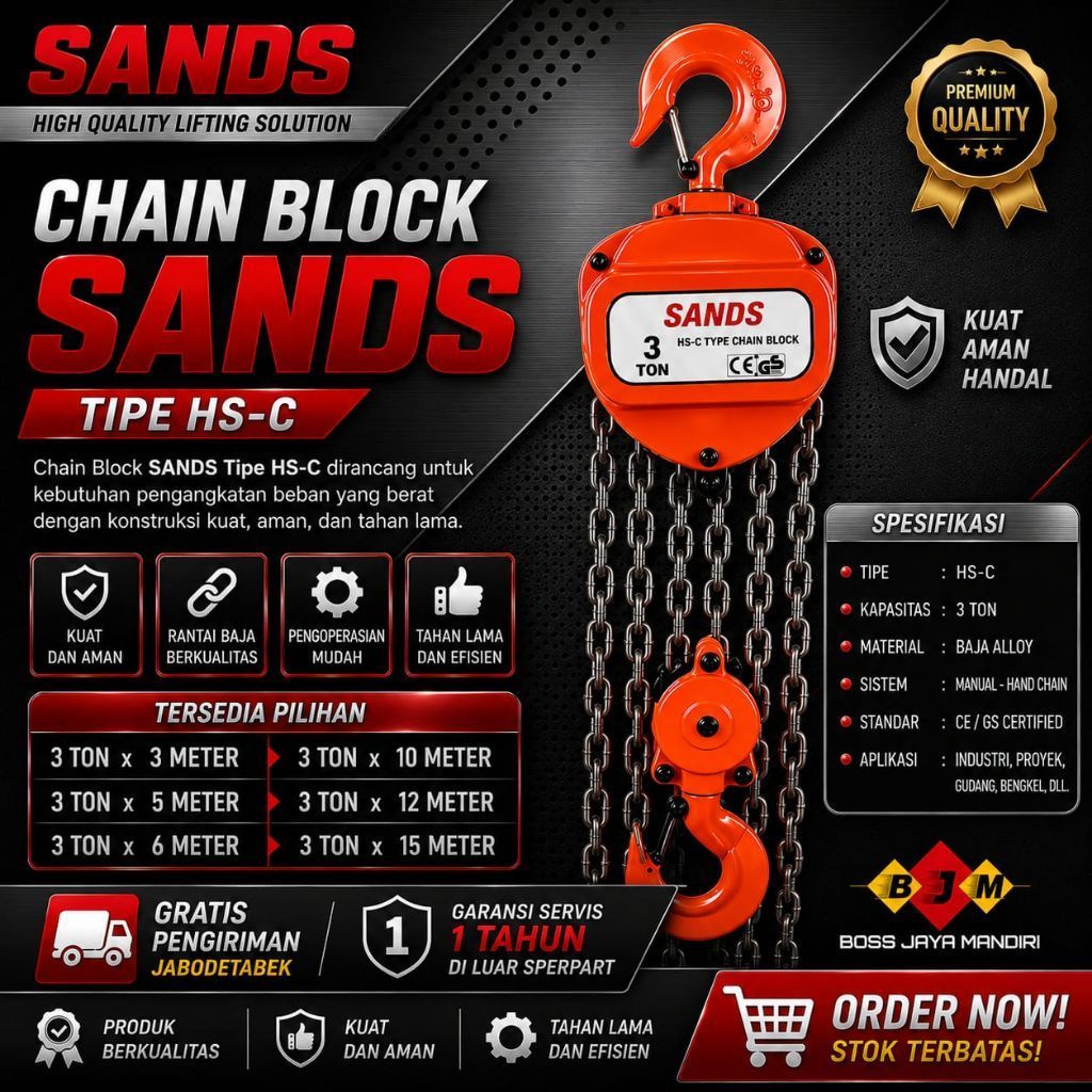 CHAIN BLOCK 3 TON KATROL 3 TON TAKEL BLOCK 3 TON SANDS