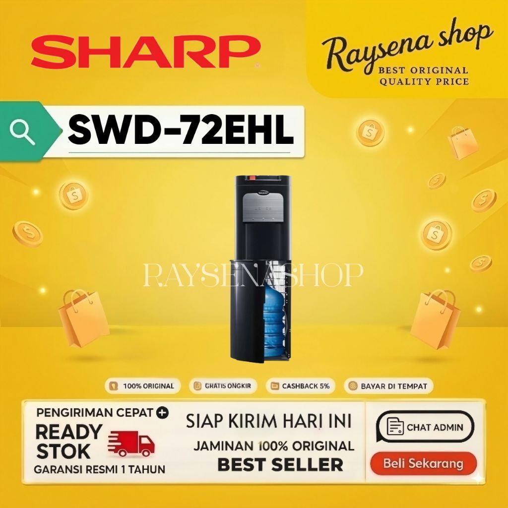 SHARP SWD-72EHL-BK Dispenser Air Bottom Loading / Sharp Dispenser SWD 72EHL