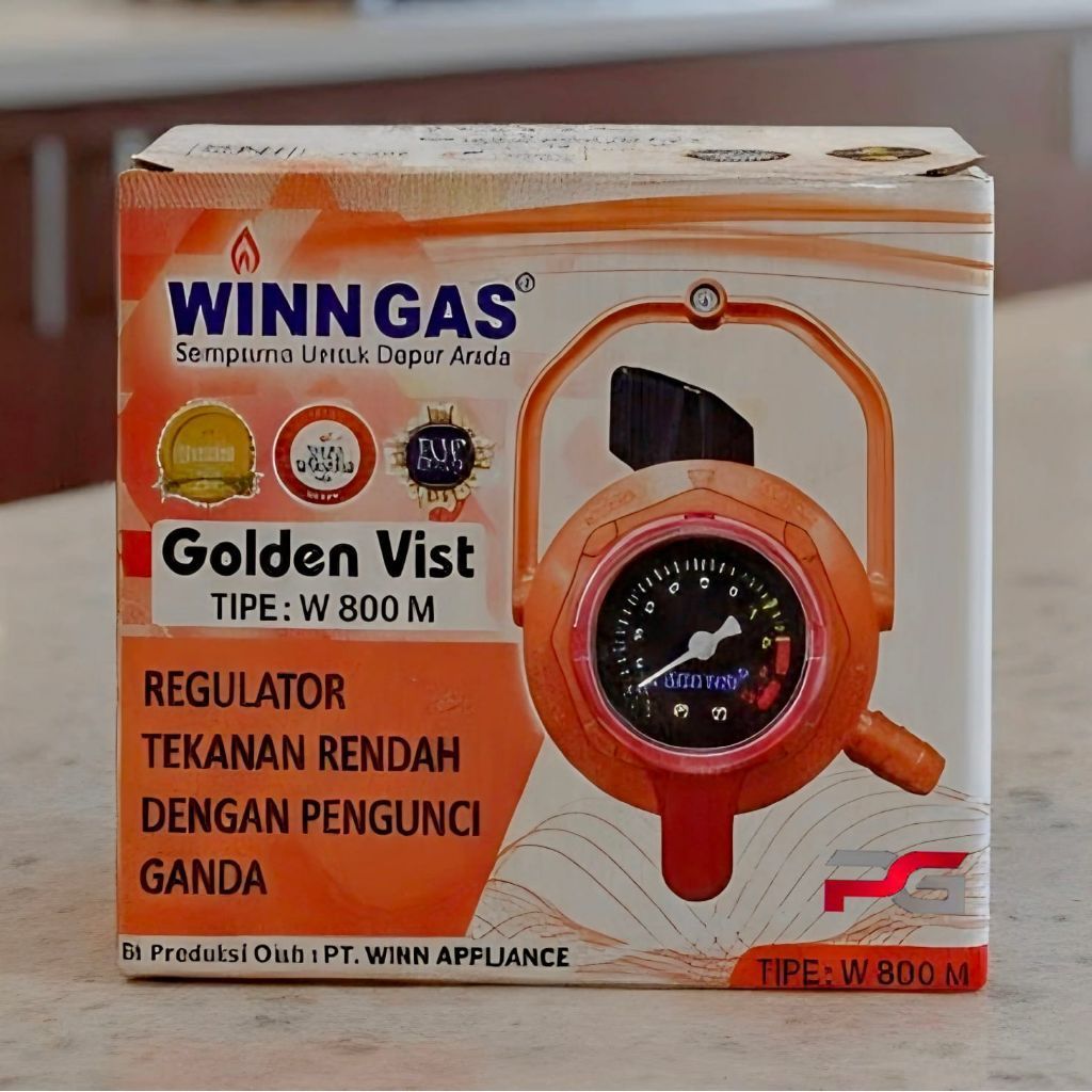 Regulator Gas WINN GAS Golden Vist Tipe W 800 M dengan Pengunci Ganda