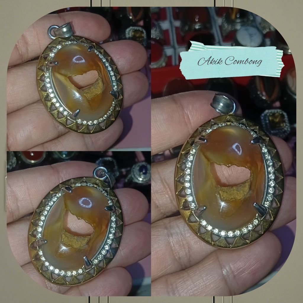 Liontin Batu Akik Combong Natural