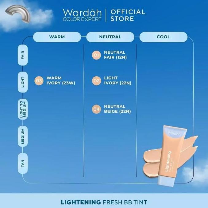 [PAKET BEDAK NATURAL] WARDAH Lightening Fresh BB Tint 15ml + Lightening Matte Powder 20g - Bedak Tab