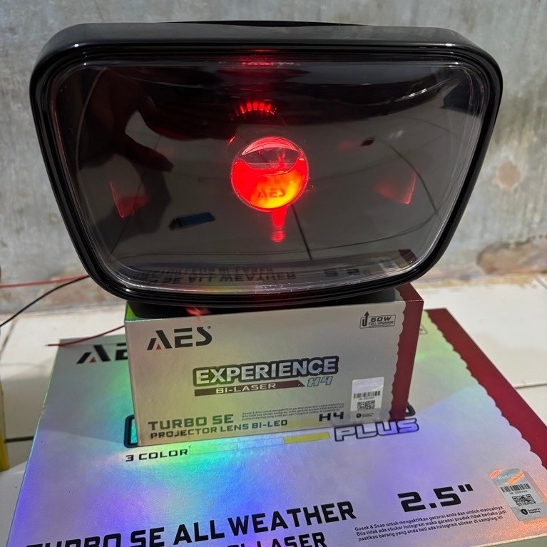 LAMPU LED RX KING NEW OVAL FULL HITAM / AES EXPERIENCE BI-LASER H4 60W ORIGINAL